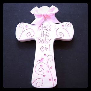 Decorative cross for baby girl nursery